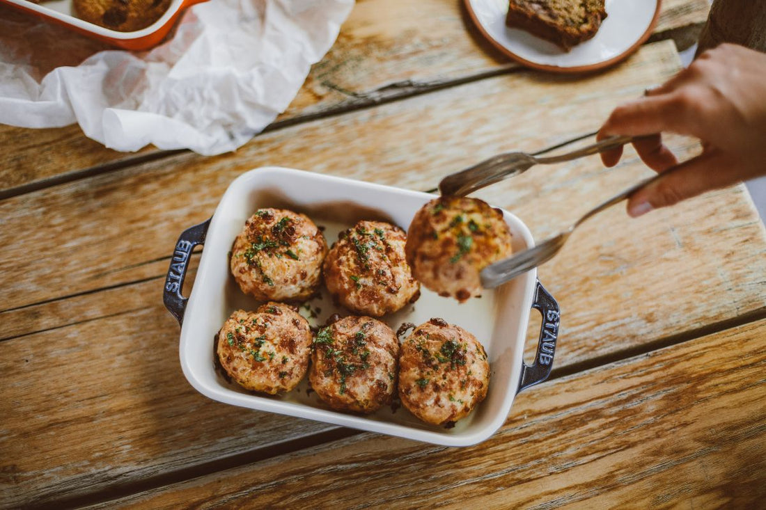 Polpette di salmone cotte al vapore