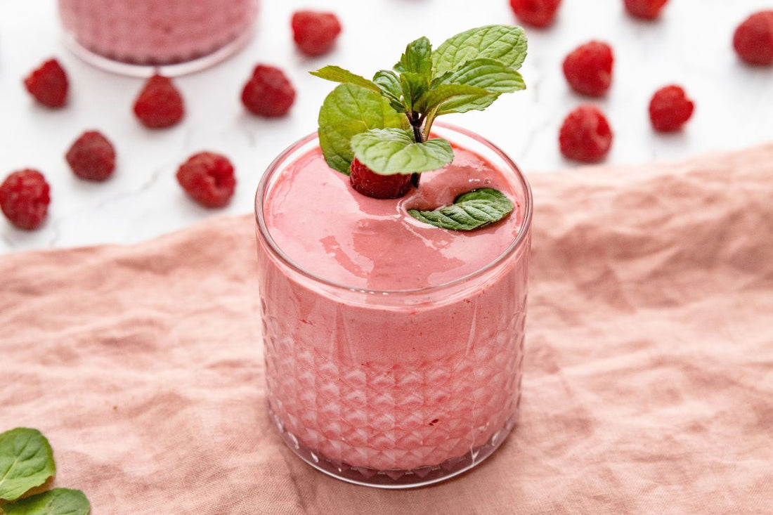 Smoothie veloce con lamponi (gelato senza latticini)