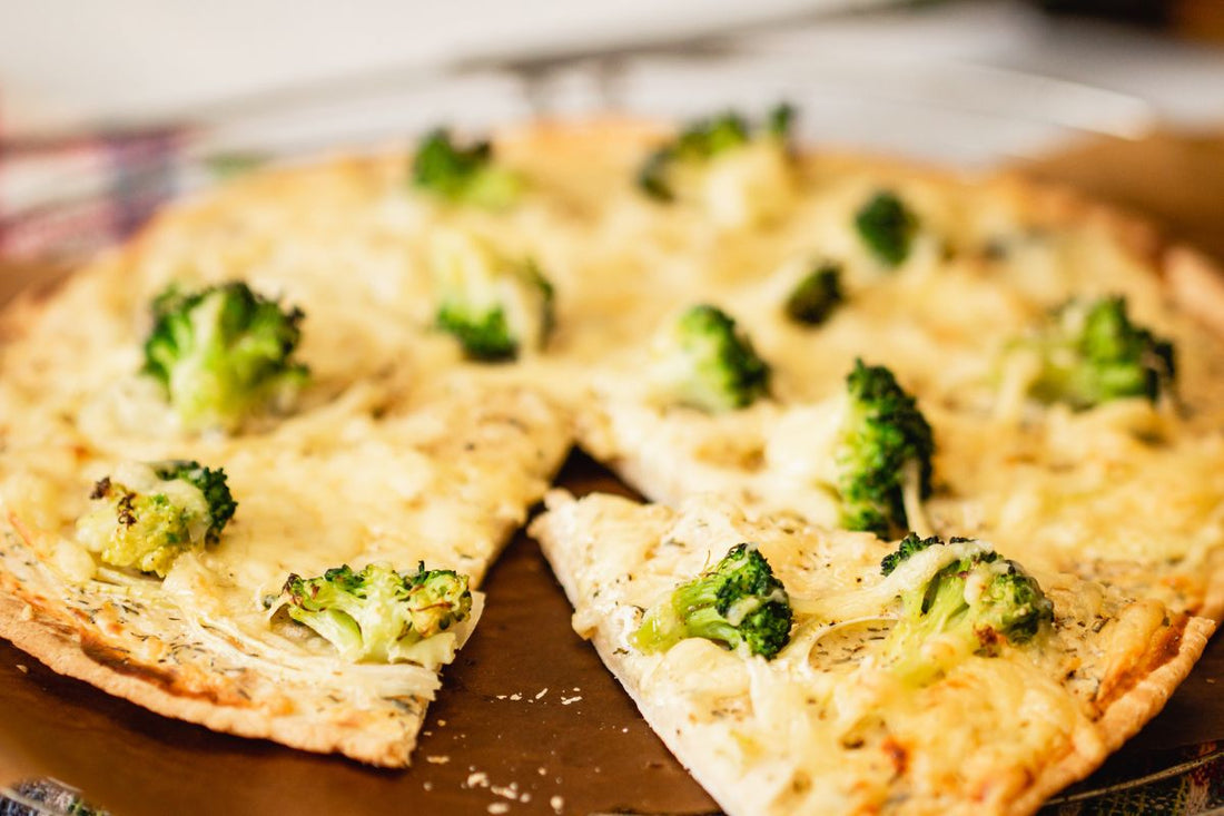 Torta salata con crema di ceci e broccoli