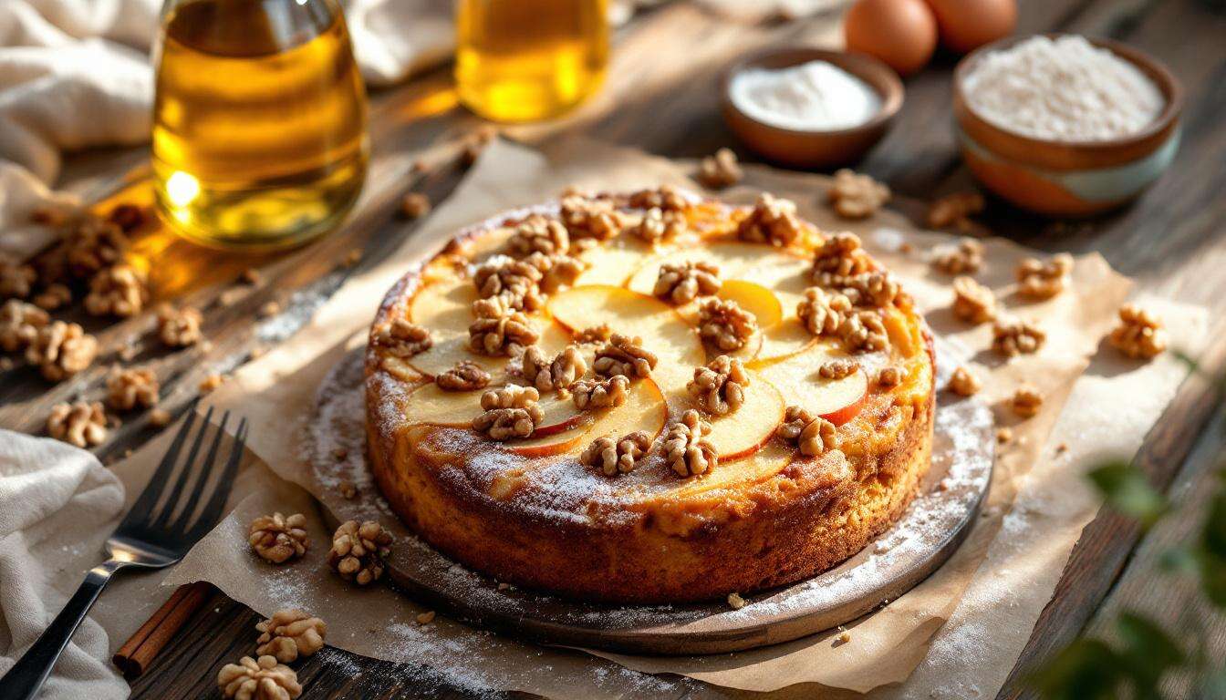 Torta di mele croccante con le noci